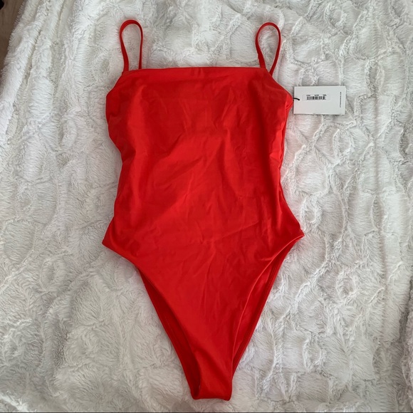 NWT Vitamin A Jenna High Leg One Piece in Orange Red - Picture 3 of 6